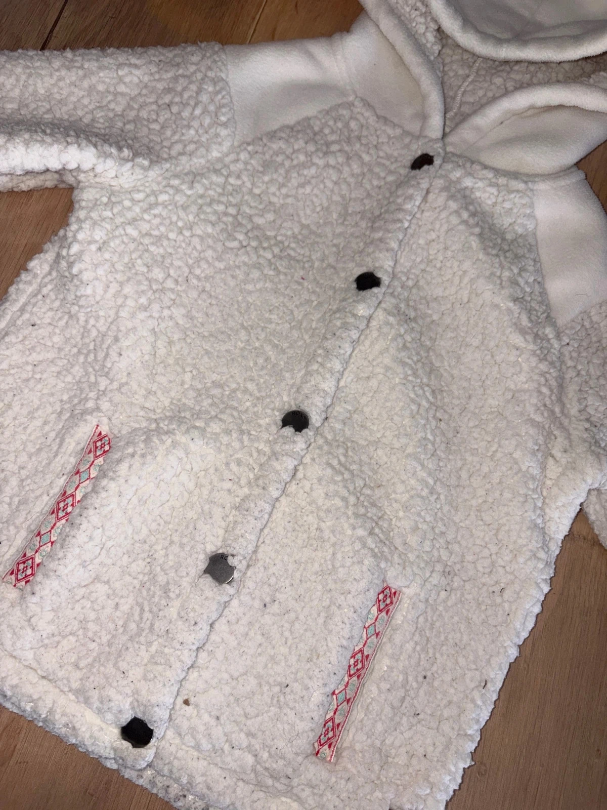 White warm fleece Roxy jacket size 10 years – photo 4
